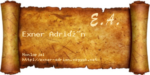 Exner Adrián névjegykártya
