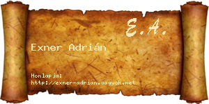 Exner Adrián névjegykártya